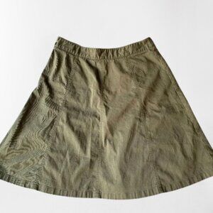 LL Bean Skirt Womens 10, Olive Green Chino Casual